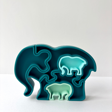 Load image into Gallery viewer, Green Mix  – Elephant Silicone Jigsaw