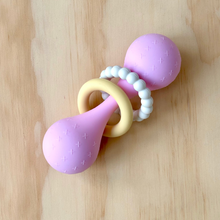 Load image into Gallery viewer, Pink – Silicone Sensory Rattle with Bell