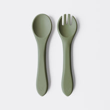 Load image into Gallery viewer, Thyme – Silicone Fork & Spoon Set