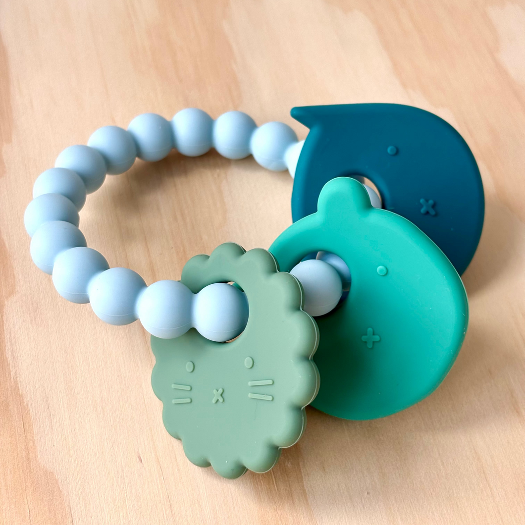 Green Mix - Animal Teething Rattle