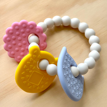 Load image into Gallery viewer, White Mix - Animal Teething Rattle
