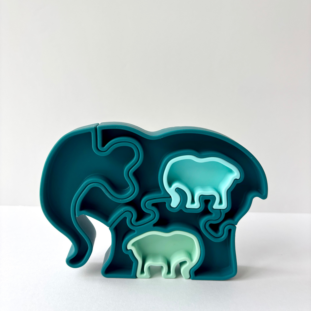 Green Mix  – Elephant Silicone Jigsaw