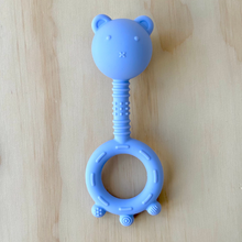 Load image into Gallery viewer, Purple – Bear Silicone Sensory Rattle with Bell
