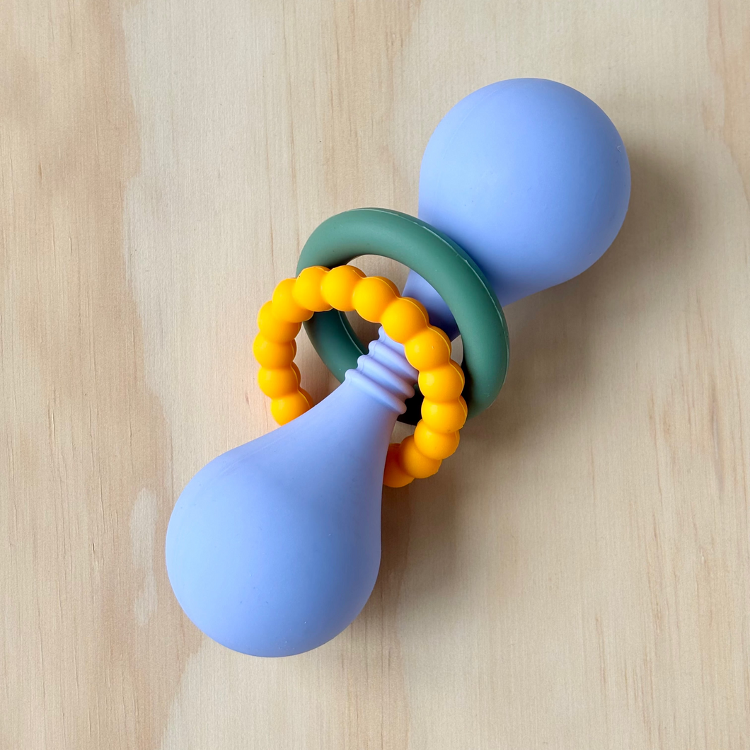 Purple – Silicone Sensory Rattle with Bell