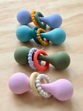 Load image into Gallery viewer, Turquoise – Silicone Sensory Rattle with Bell
