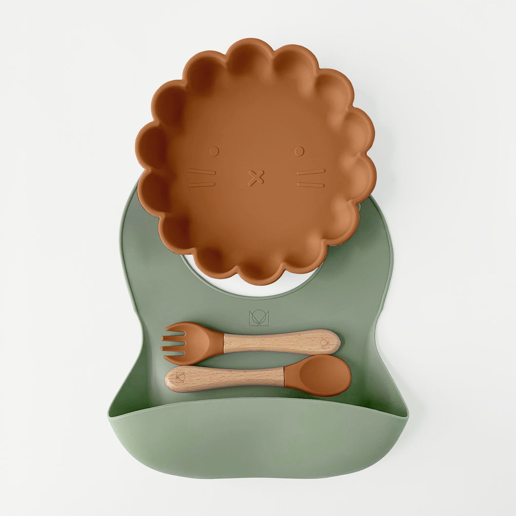 Thyme / Cinnamon – Lion Plate Weaning Set