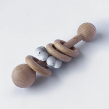 Load image into Gallery viewer, White Speckled – Beech Wood Rattle
