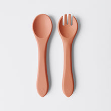 Load image into Gallery viewer, Honeysuckle – Silicone Fork &amp; Spoon Set
